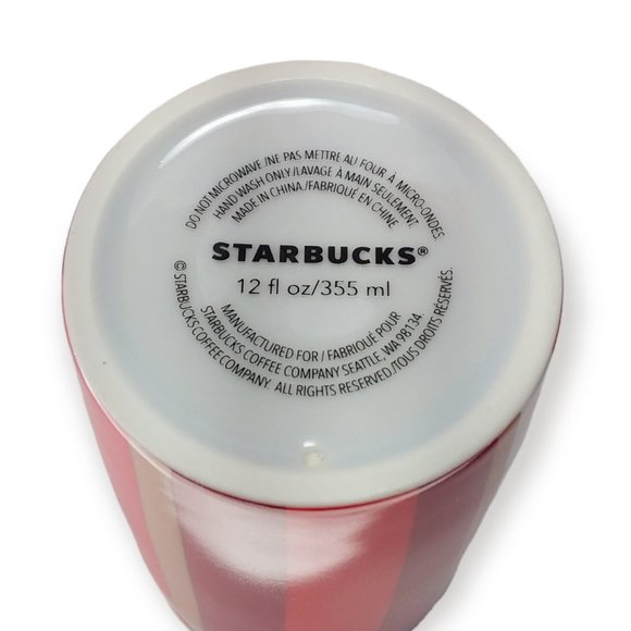 Starbucks Dining Starbucks Holiday Ceramic Travel Mug Red Gold